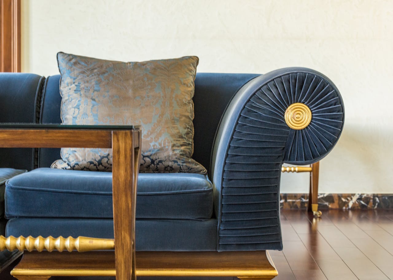 Crafting Captivating Headlines: Your awesome post title goes here Interior of lounge with cozy sofa decorated with pillow with pattern in daylight