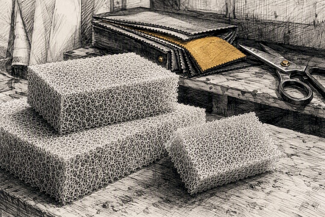 Close-up of reticulated foam texture for cushions