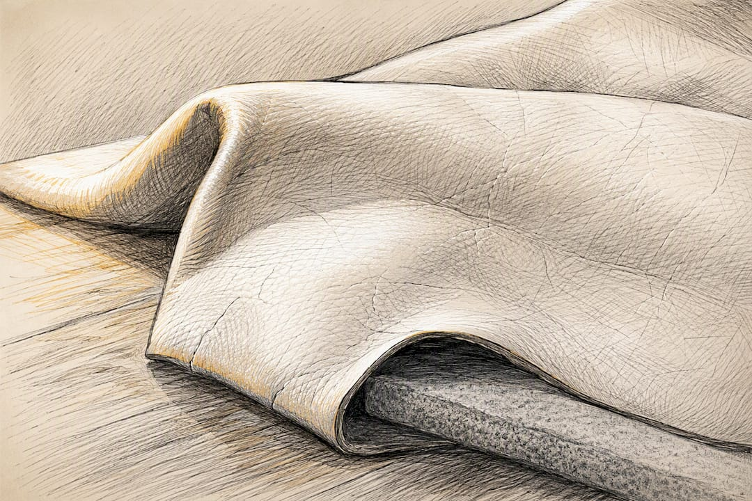 Close-up marine vinyl fabric folds