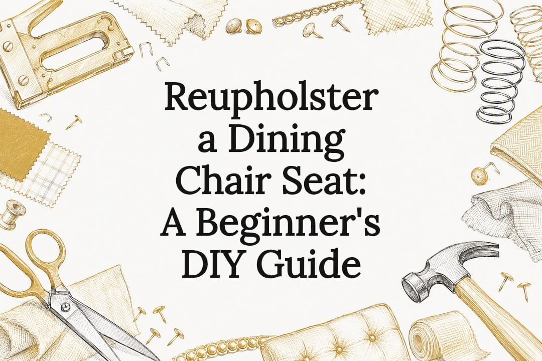 Decorative title card illustration for upholstery guide