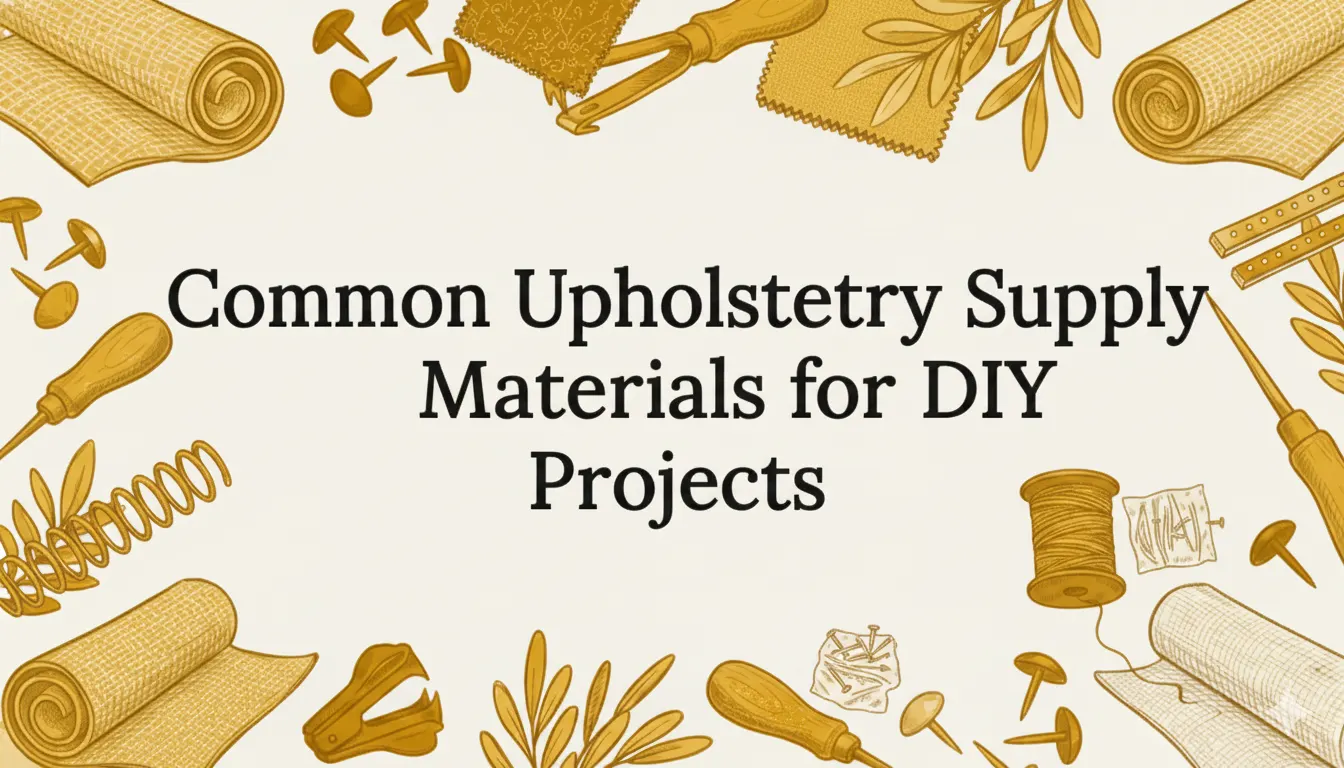 Common upholstery supply materials for DIY projects